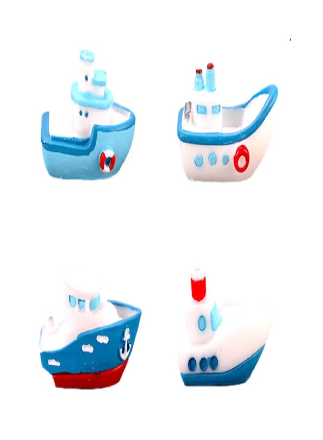 BHOOLU&GOOLU Cute Miniature Fishing Boat Yacht-4 Pcs Set (Size : 4 Cm)|Multicolor - Image 1